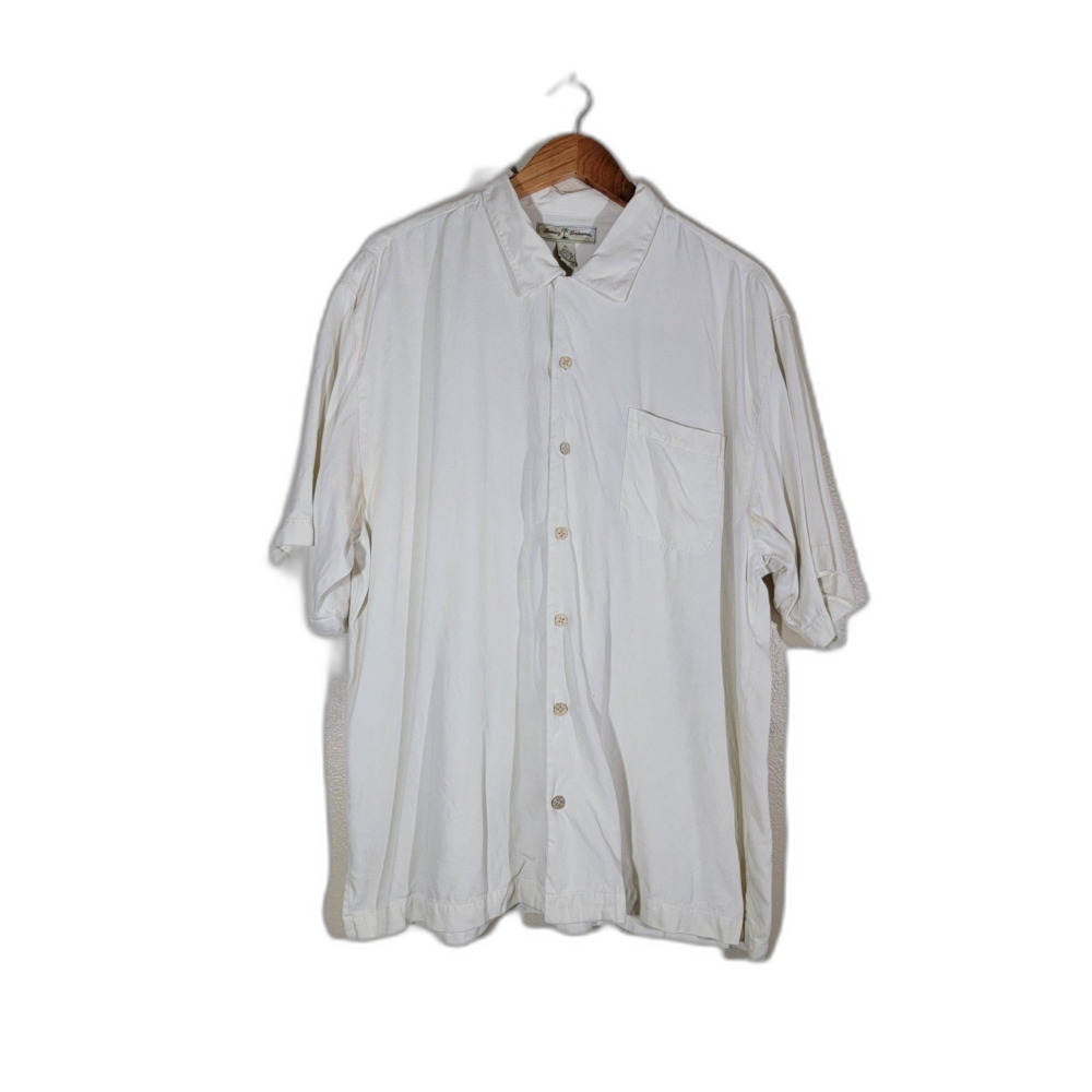 Tommy Bahama 100% Silk Havana Cuban Embroidered Short Sleeve Shirt - XL - Picture 1 of 9